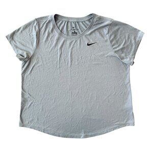 Nike T Shirt Womens 1X Legend Dri Fit Short Sleeve Logo Swoosh Top Athletic Blue